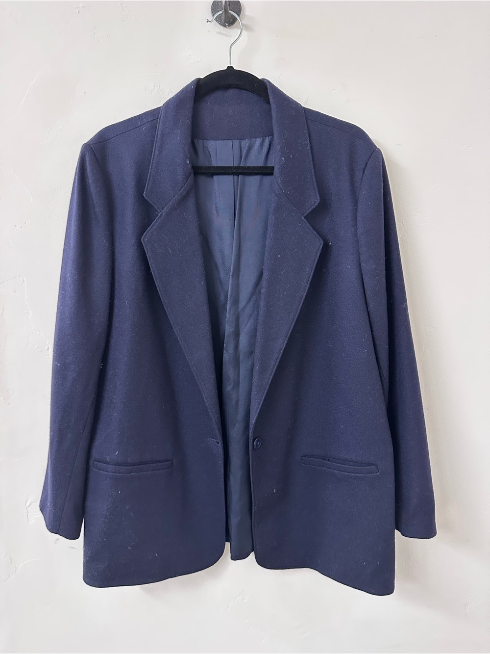 Source Unknown Women's Dark Navy Single-Button Blazer